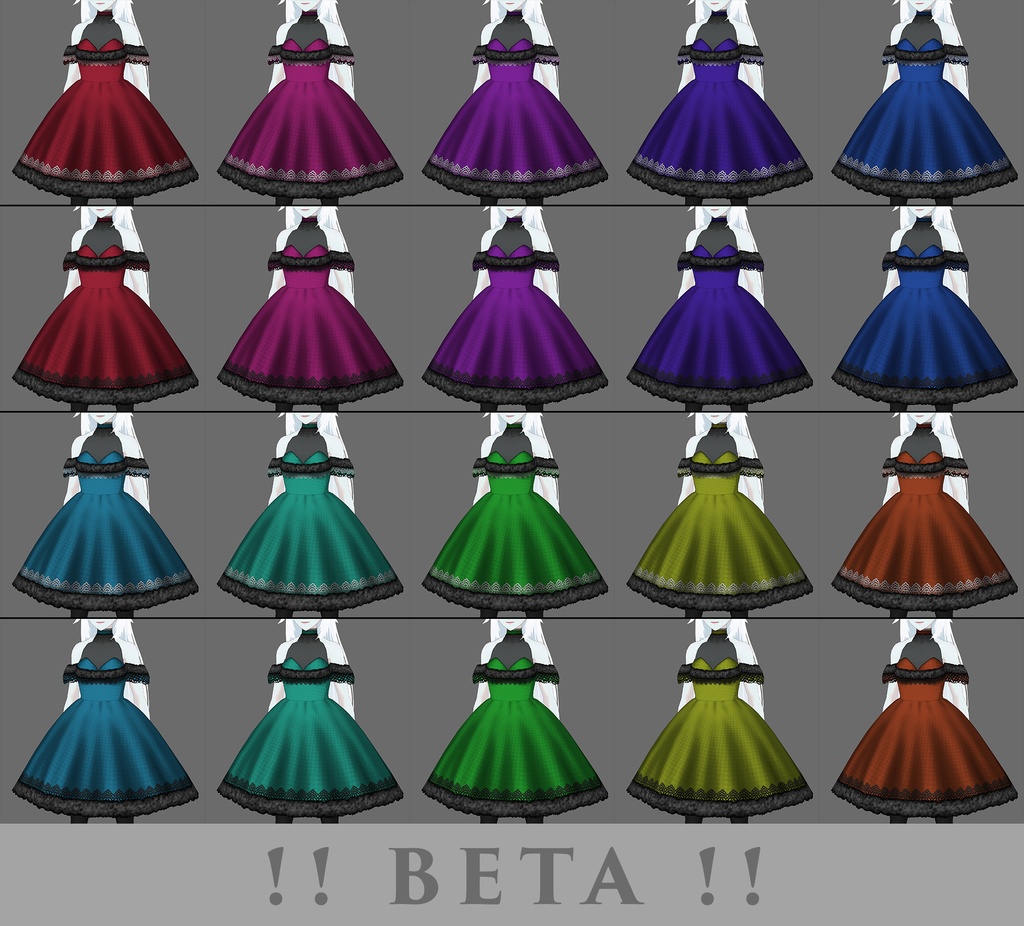 【VRoid】クリスマスドレス タイプ3【43 COLORS】