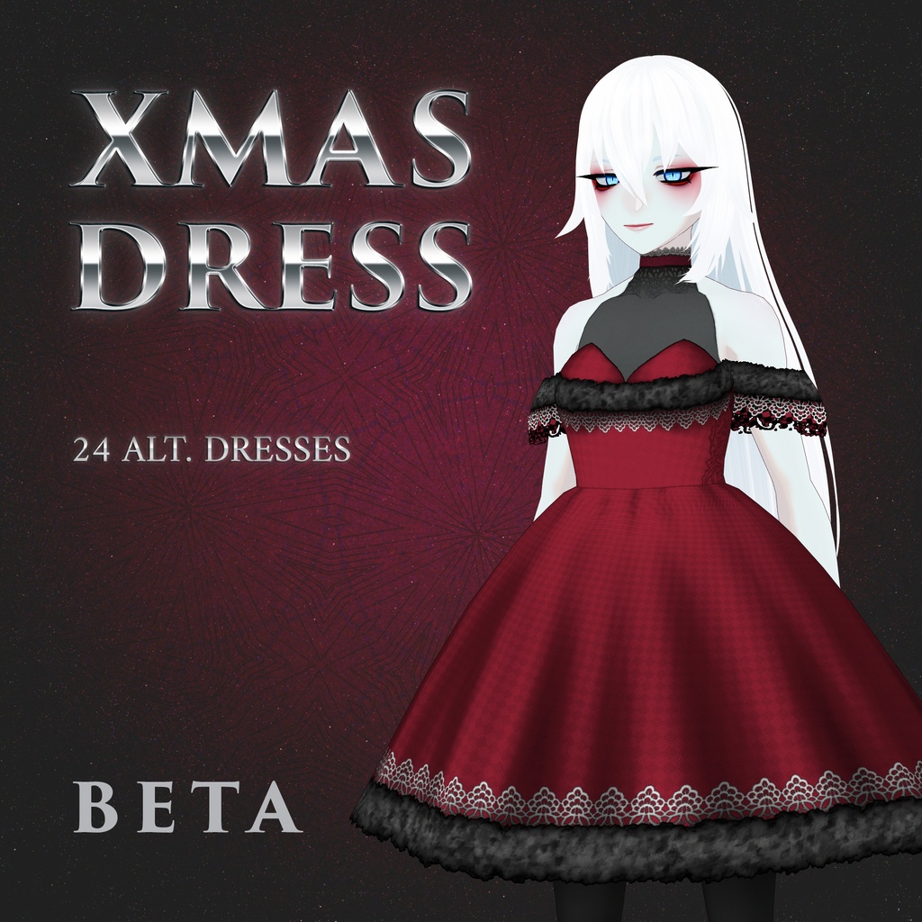 【VRoid】クリスマスドレス タイプ3【43 COLORS】