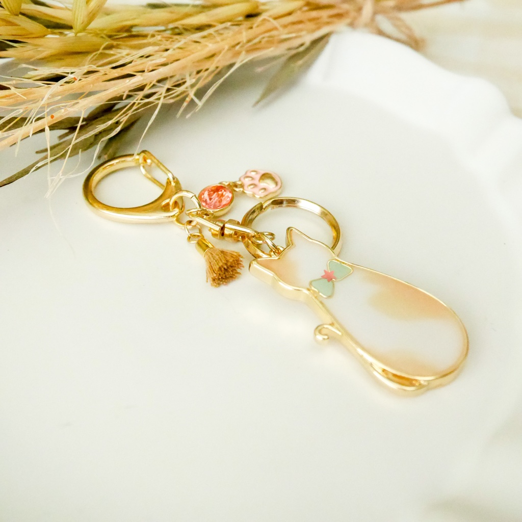 【ハンドメイド】大紬にゃんイメージキーホルダー