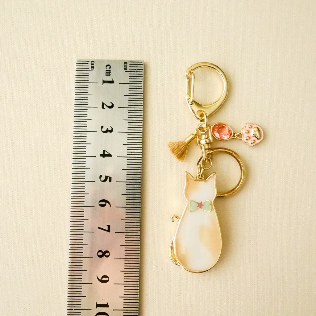 【ハンドメイド】大紬にゃんイメージキーホルダー