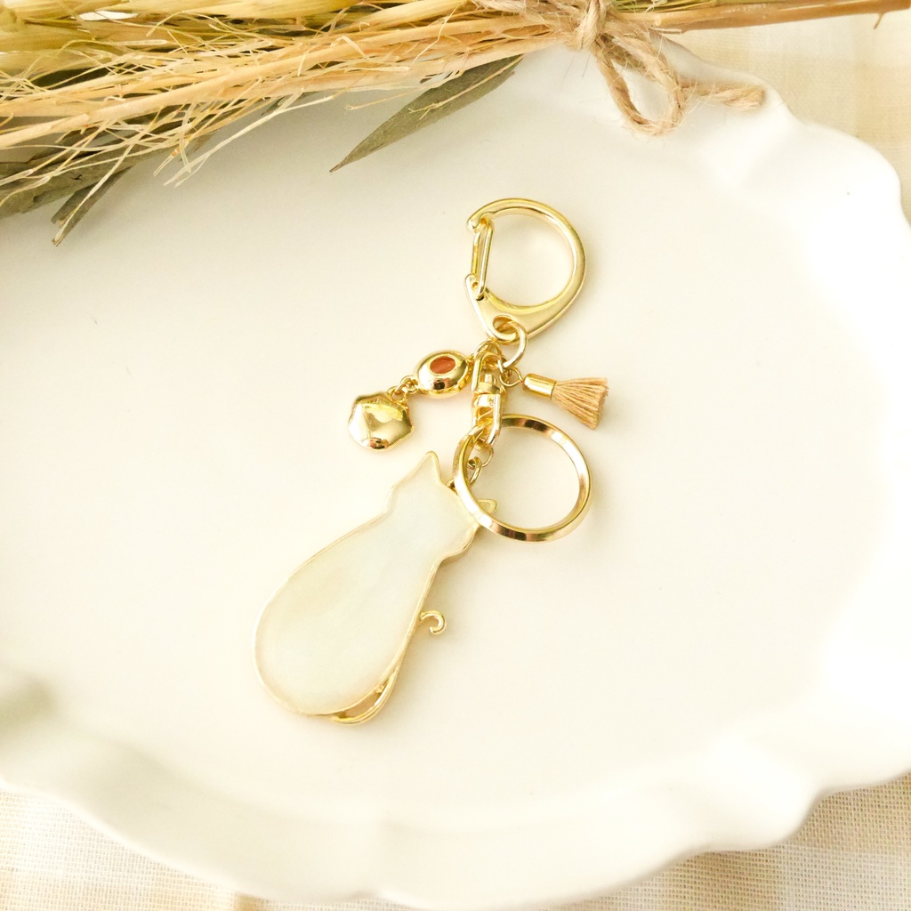 【ハンドメイド】大紬にゃんイメージキーホルダー