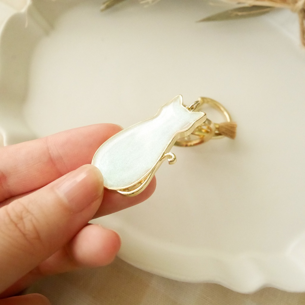 【ハンドメイド】大紬にゃんイメージキーホルダー