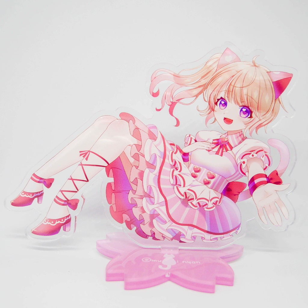 大紬にゃんFloral Fluffy衣装アクリルスタンド