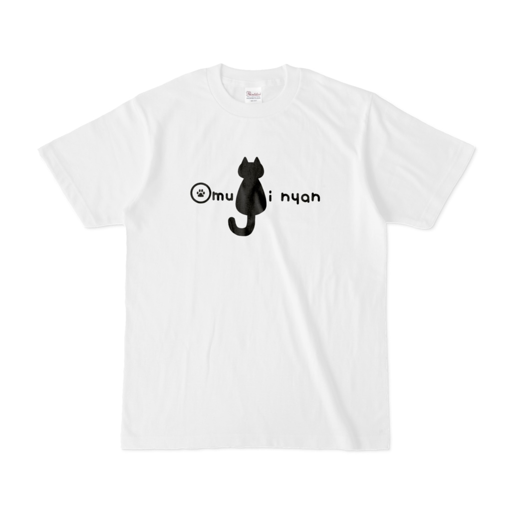 大紬にゃんシンプルロゴTシャツ【ホワイト×ブラック】