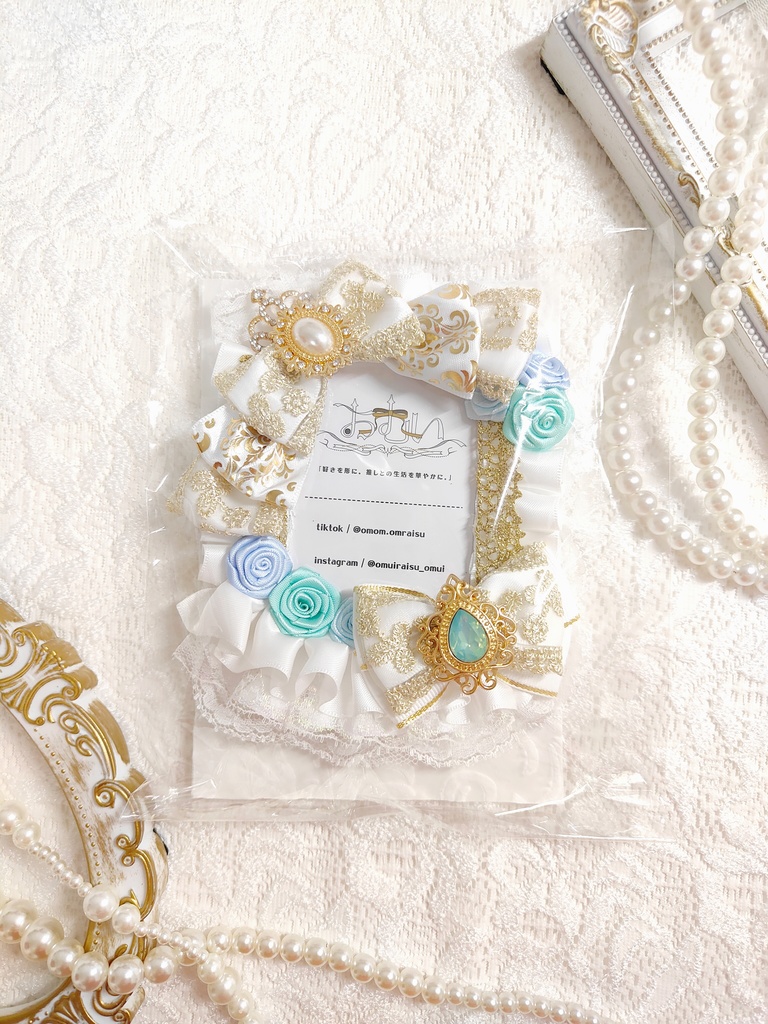 ジューンブライドイメージ缶バッチロゼット&硬質ケースデコ