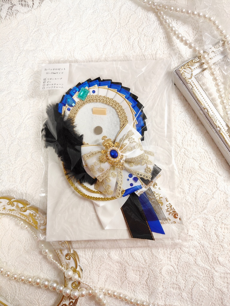 叶イメージ缶バッチロゼット