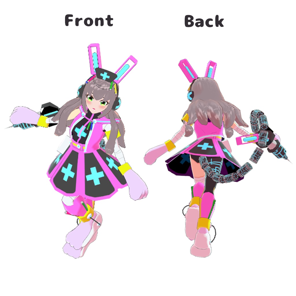 オリジナル3Dモデル『ラルク(サイバーうさみみ黒ナース)』