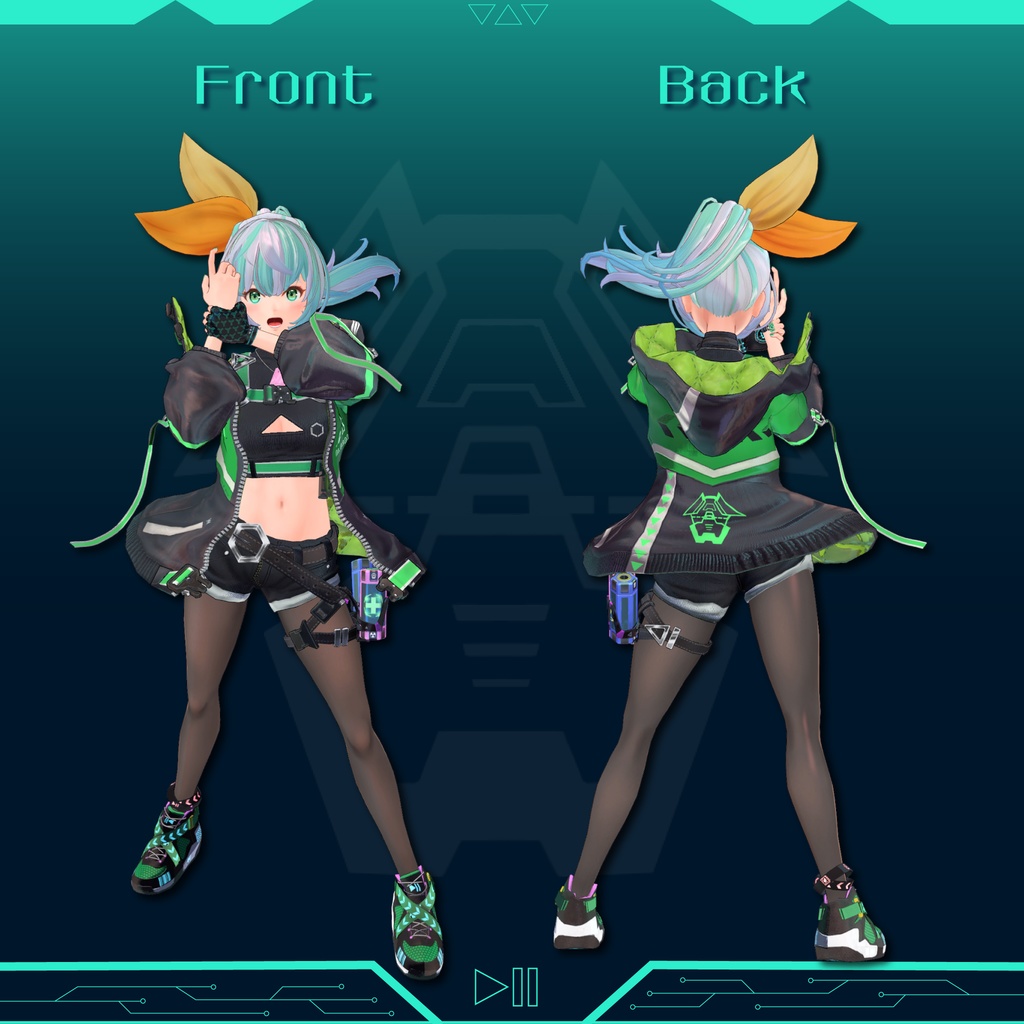 【サイバーパンクガールEri】オリジナル3Dアバター