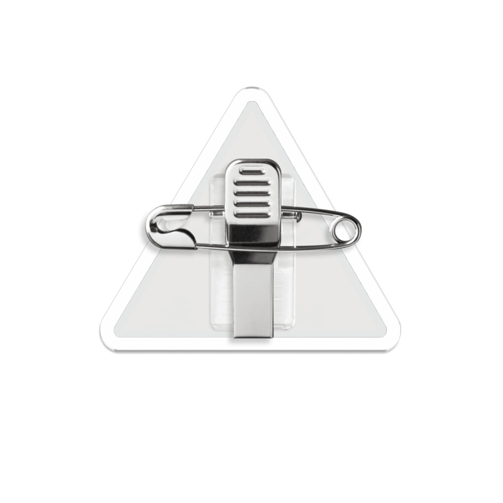 物音注意標識 アクリルバッジ (50×50mm)