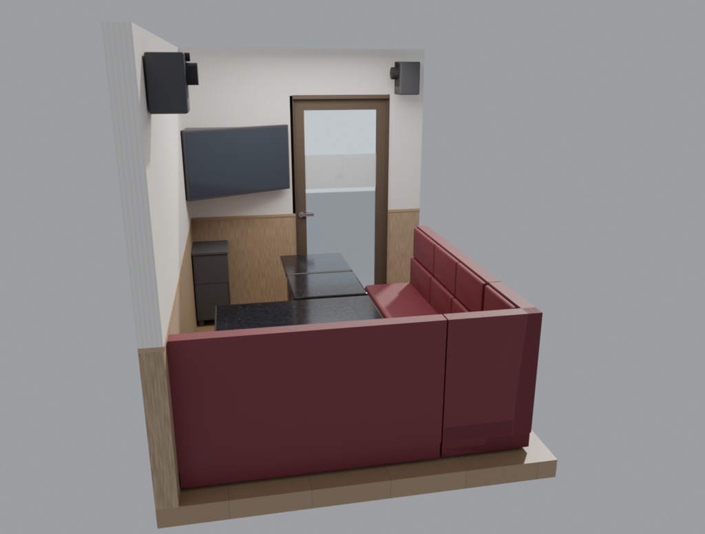 カラオケルーム背景3Dモデル|8人用パーティールーム 一式