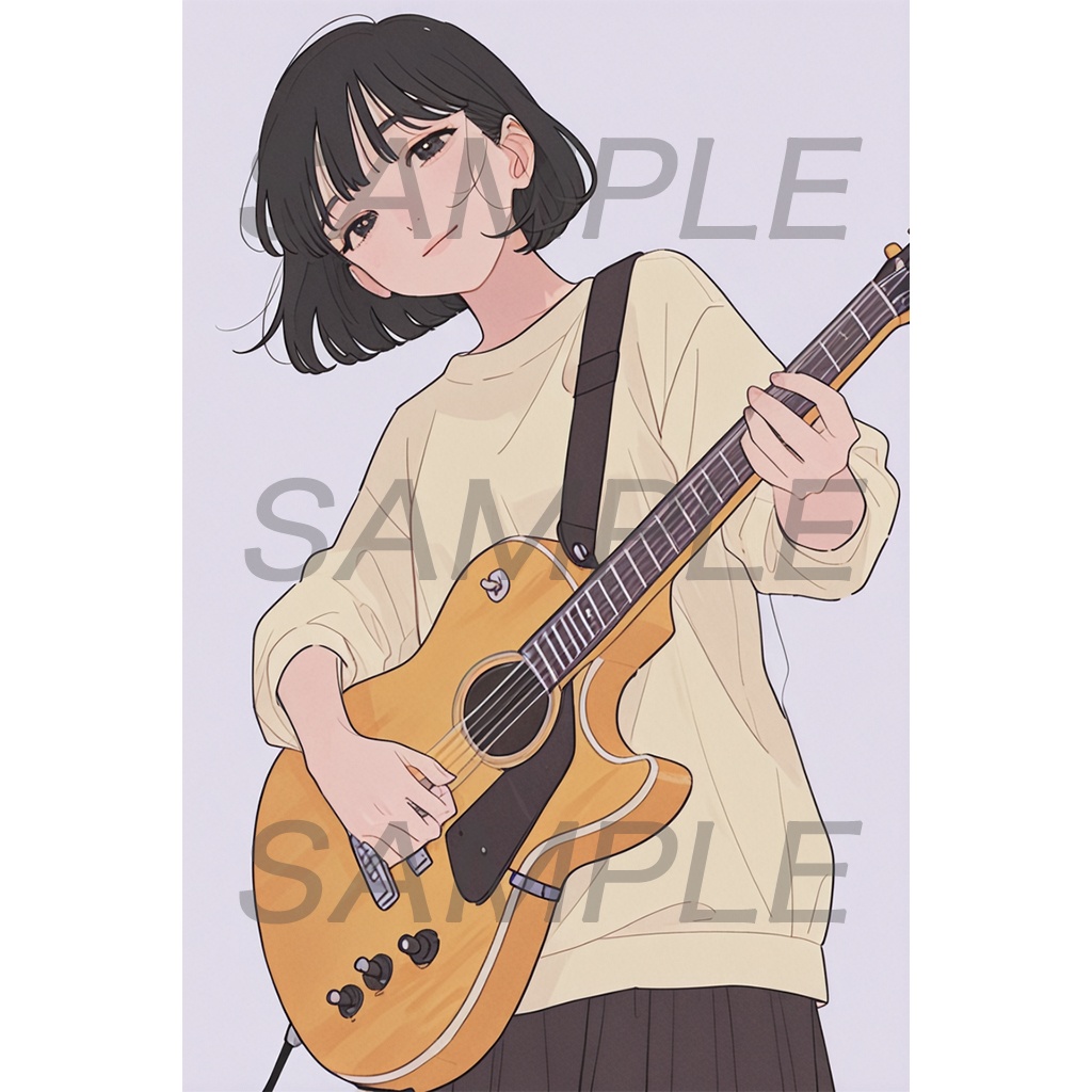 【アイコン/壁紙】ギター女子 No.6