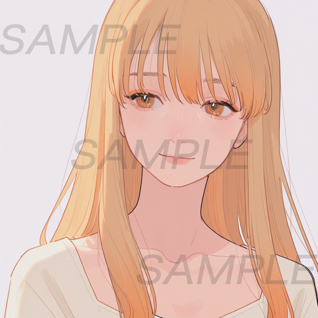 【アイコン素材】金髪ロング女子イラスト12枚セット|SNS・配信・サムネ用