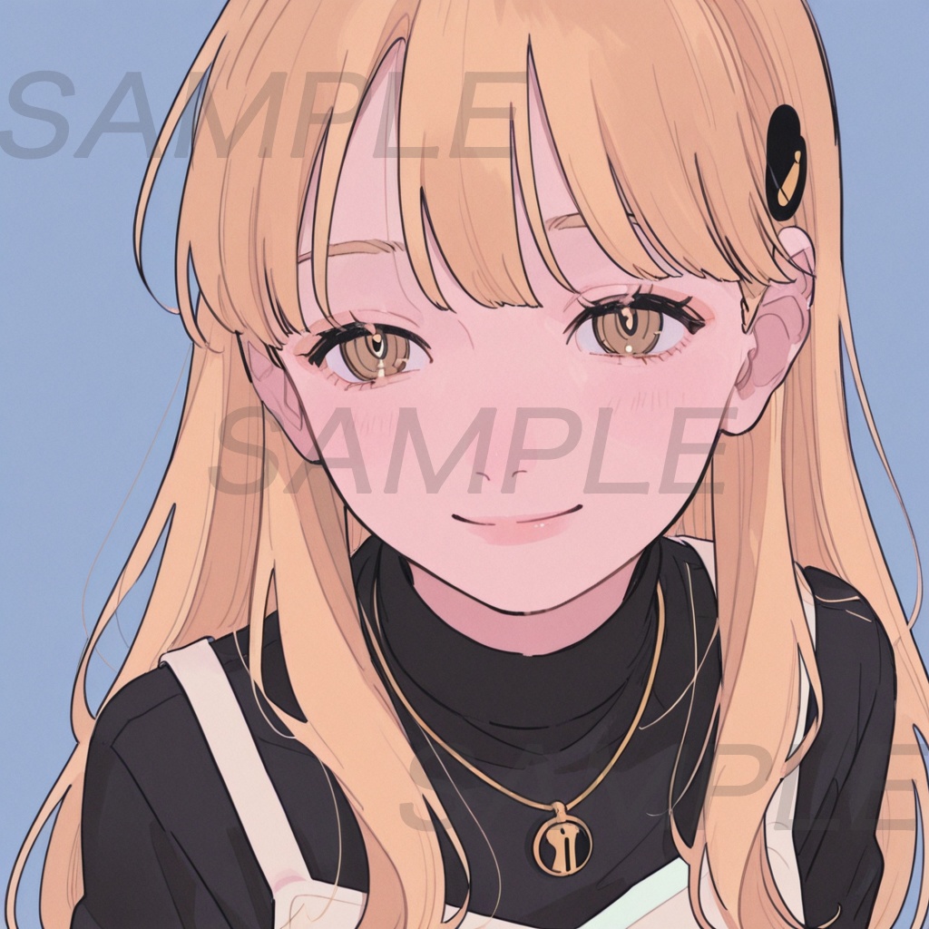 【アイコン素材】金髪ロング女子イラスト12枚セット|SNS・配信・サムネ用