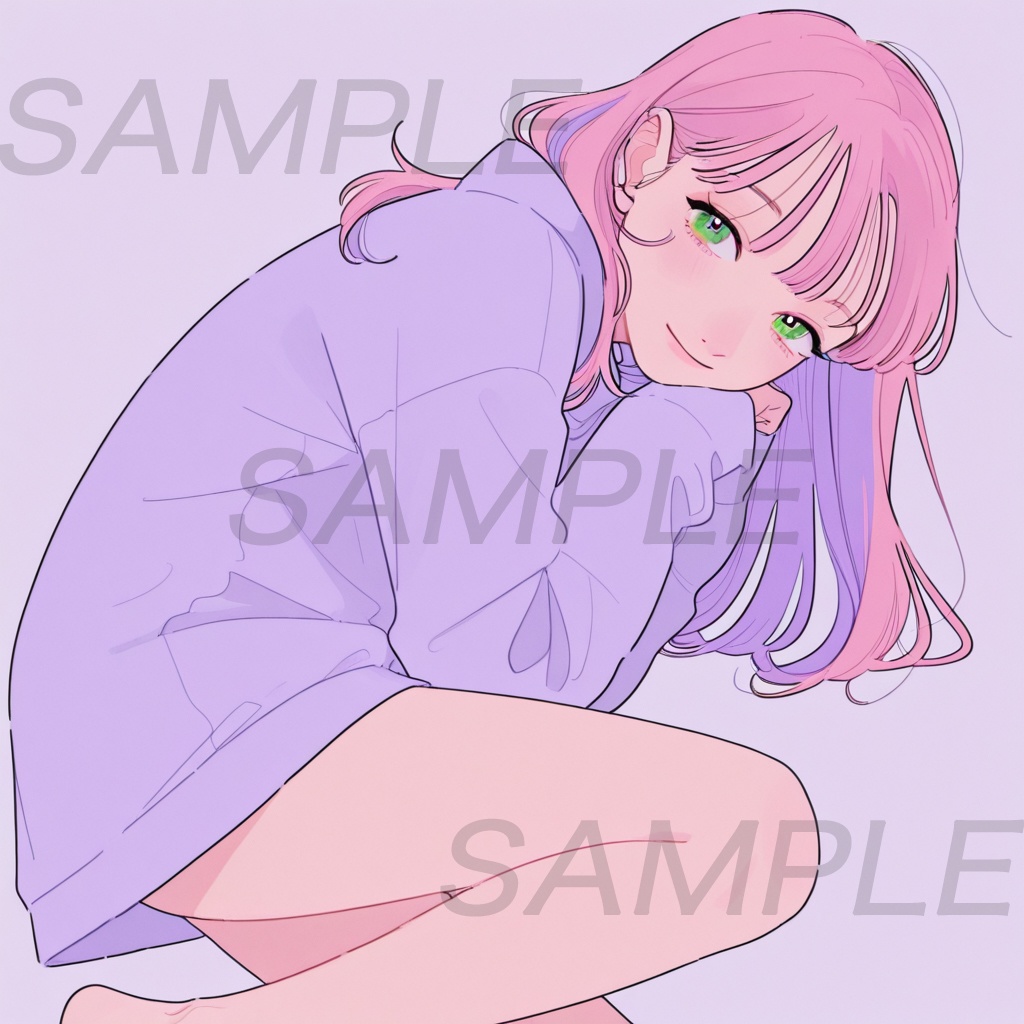 【アイコン素材】ピンク髪ゆるふわ女子イラスト12枚セット|SNS・配信・サムネ用