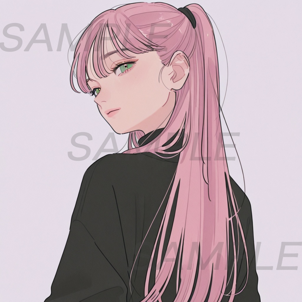 【アイコン素材】ピンク髪ゆるふわ女子イラスト12枚セット|SNS・配信・サムネ用