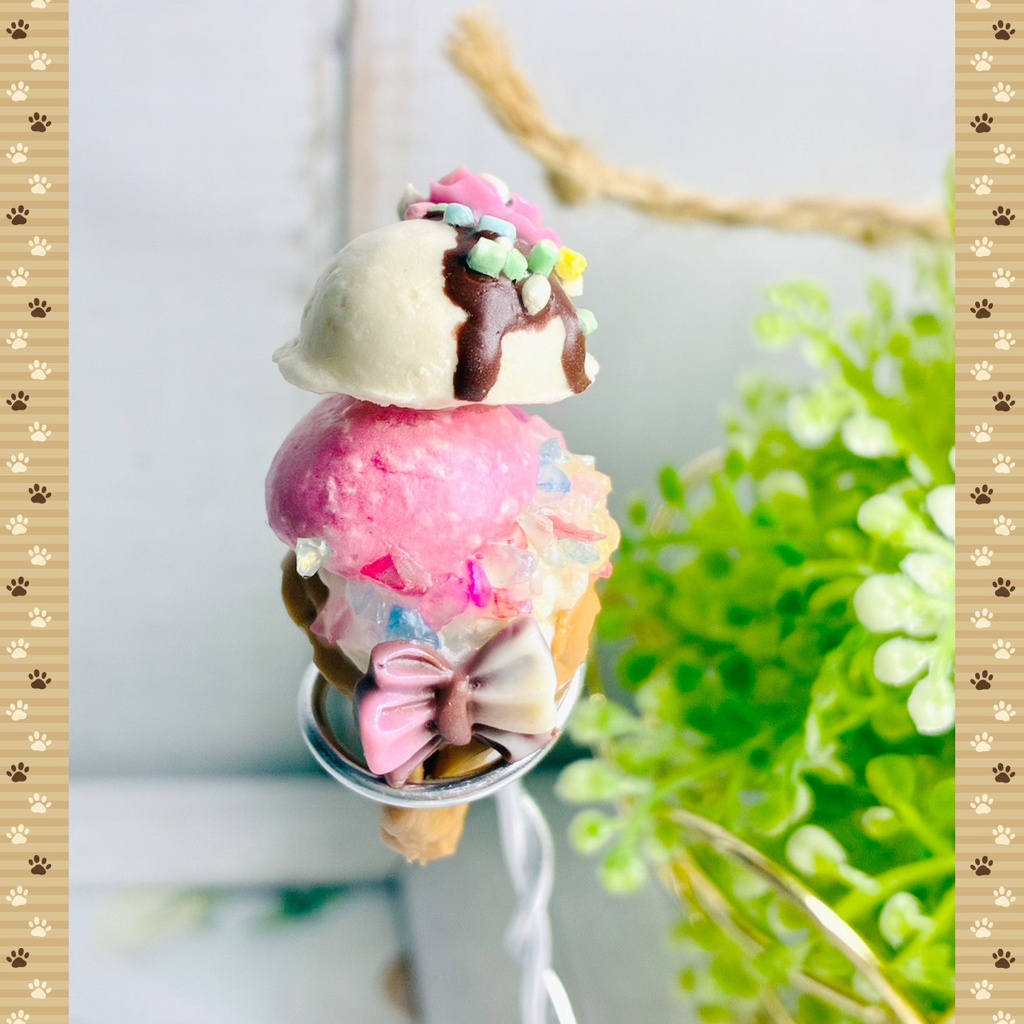 アイス【白✖️赤】ぬい小物