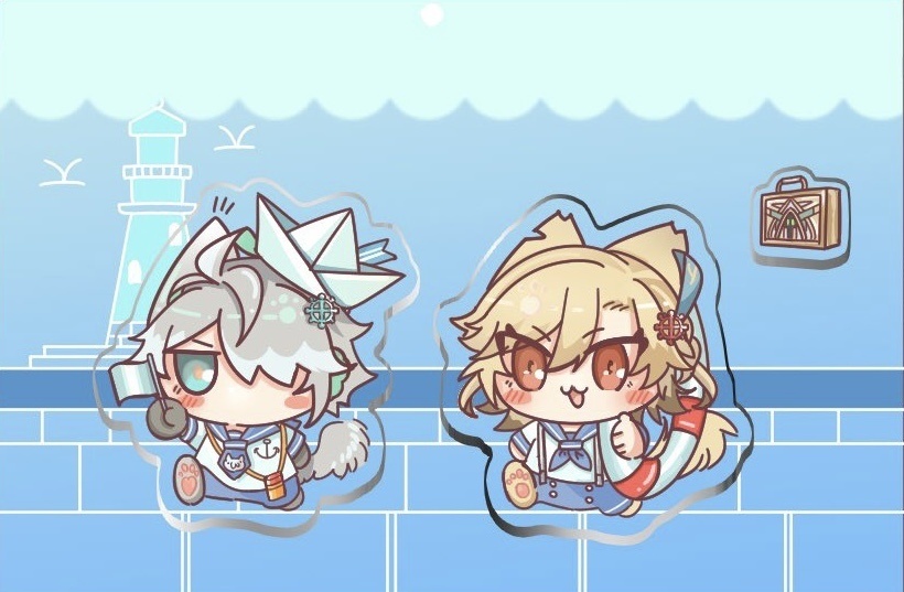 ねこちゃん自立オーロラアクリルスタンド