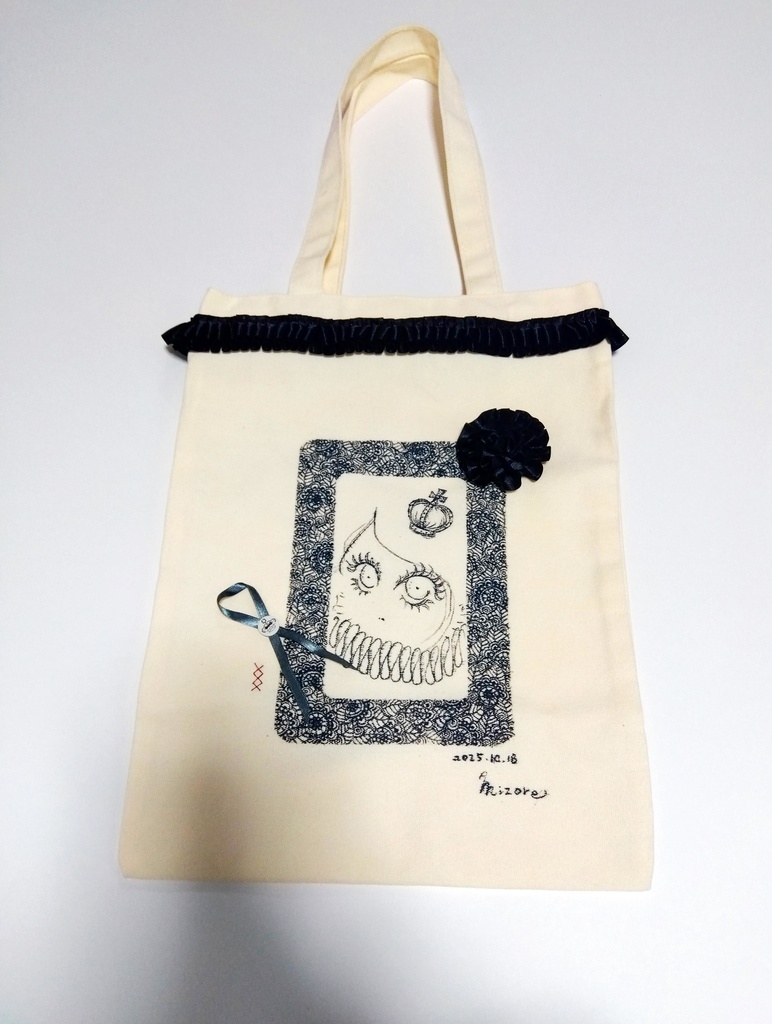 〖一点物〗手描きトートバッグ〈kkk〉/No.0002