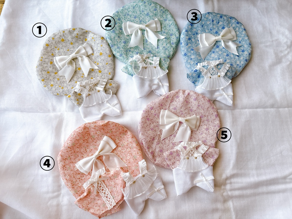 【ぬい服】子花柄サロペットセット【16cm用】