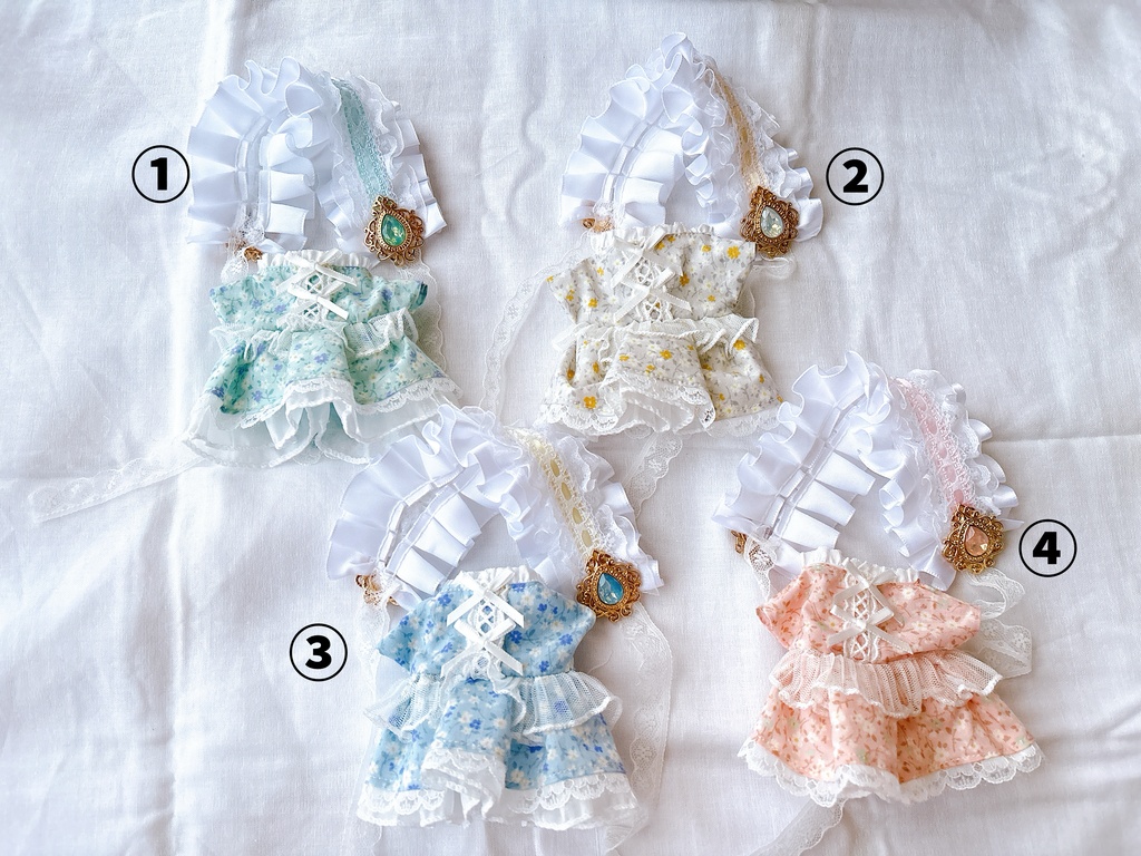 【ぬい服】子花柄ワンピースセット