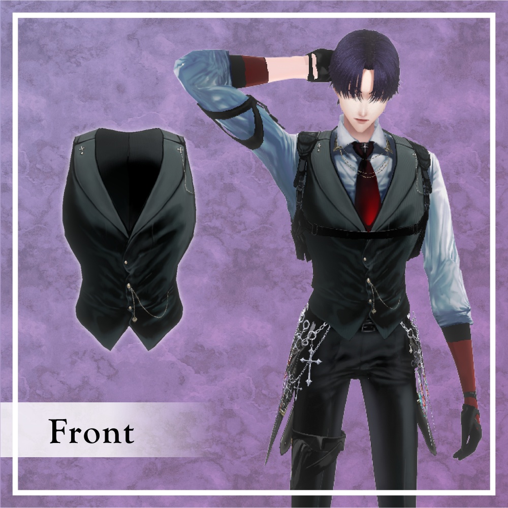 【VRoid正式版】姫野の襟付きベスト素材 Suit vest texture【waistcoat】