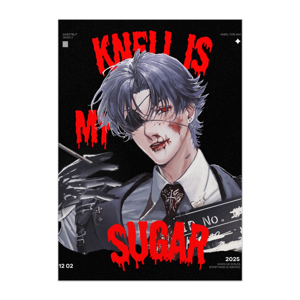 姫野Knell アートポスター – ホラー映画風（殴られ版）