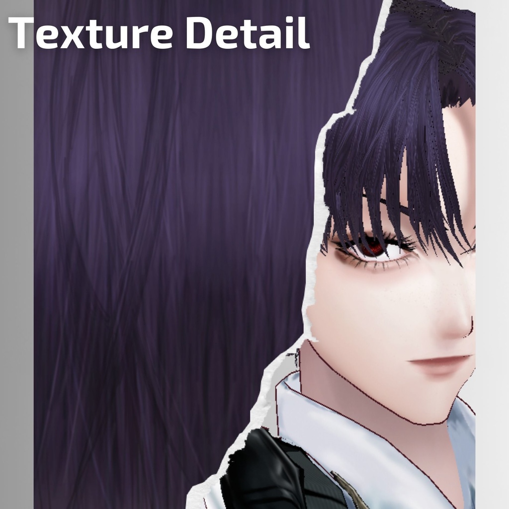 【 #VRoid 正式版】リアル系・紫髪テクスチャ Purple Hair Texture for VRoid