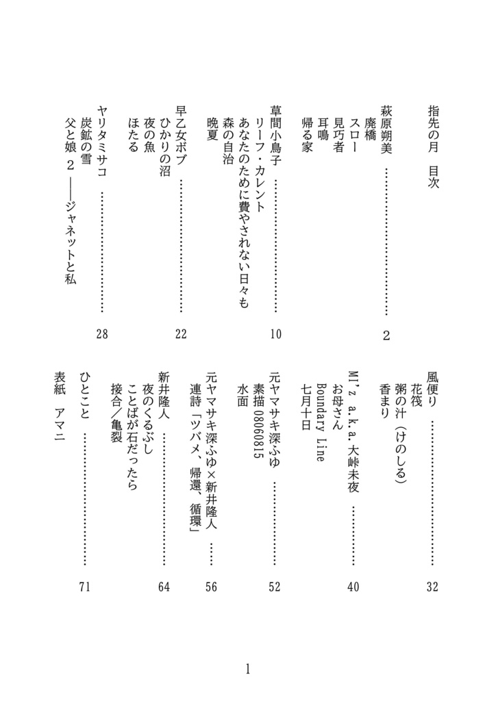 詩誌「指先の月」