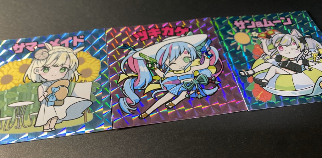 【エトセトランド サマーシール】 スクエアプリズムシール3枚セット