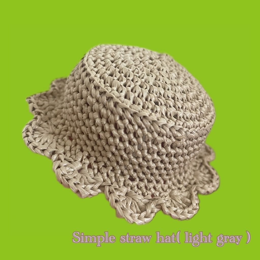 simple straw hat(ライトグレー)