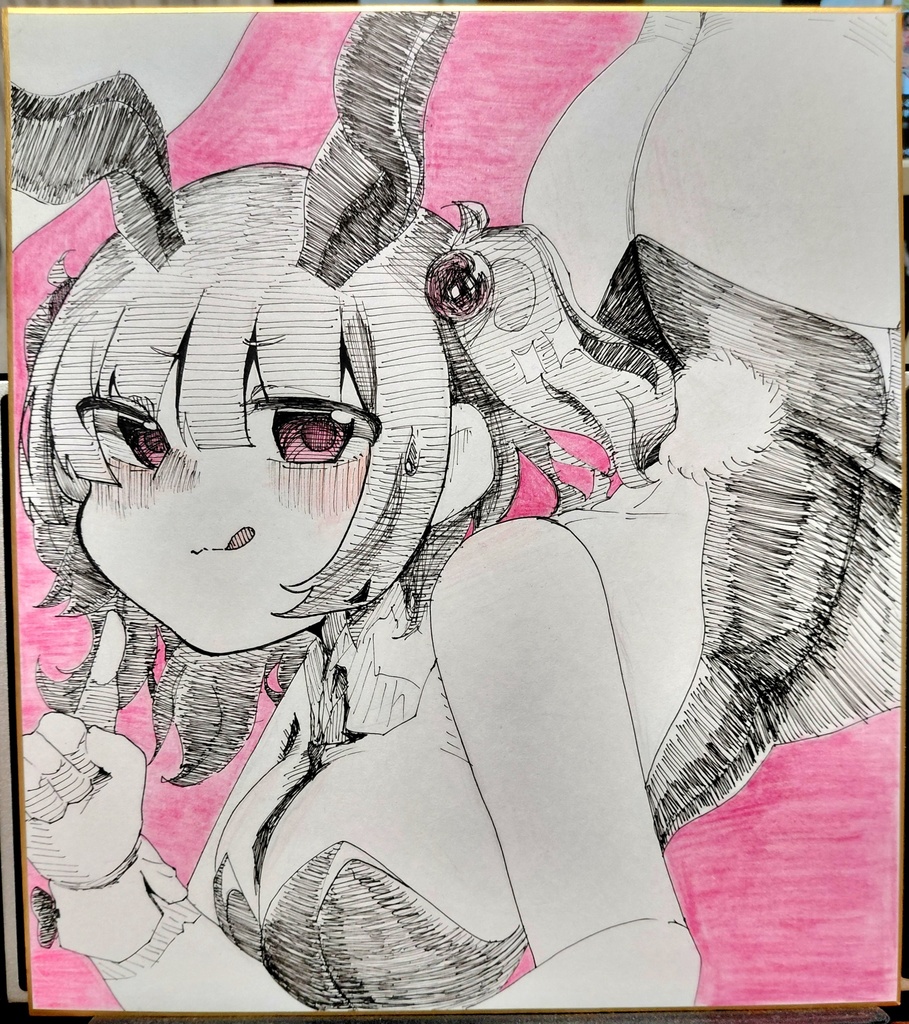 【東方Project】 河城にとり バニースーツ 直筆色紙