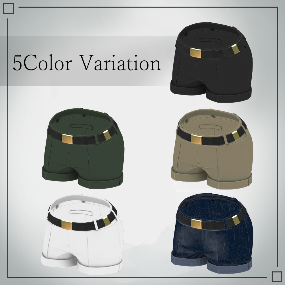 【4アバター対応】Center_seam_short_pants