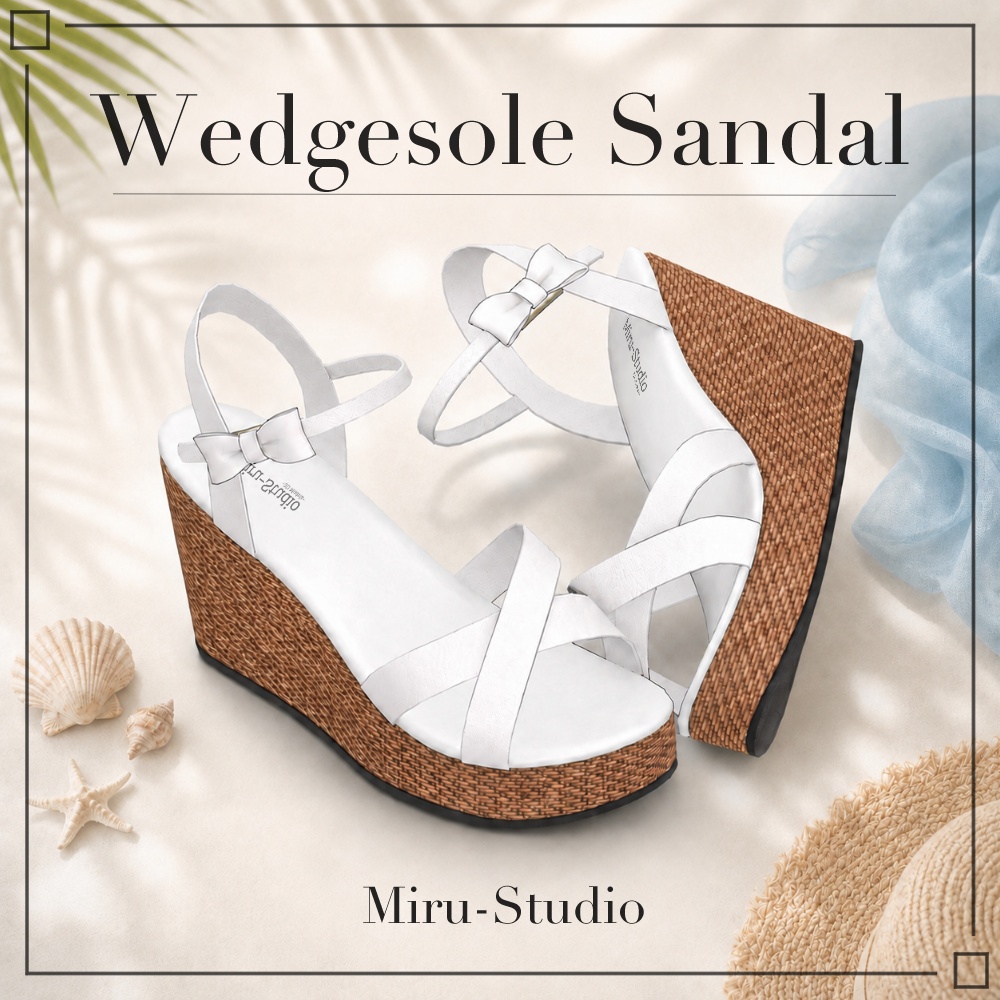 【12アバター対応】Wedgesole Sandal【VRC衣装】