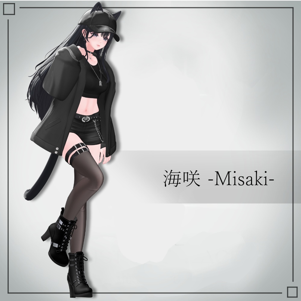 【13アバター対応】Lacebelt Heel Boots【VRC衣装】