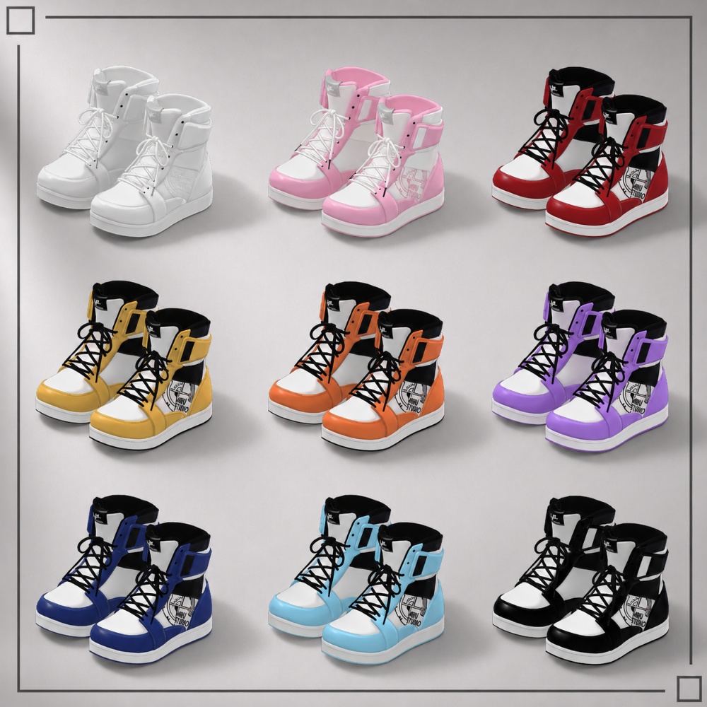 【20アバター対応】High cut Sneakers【VRC衣装】