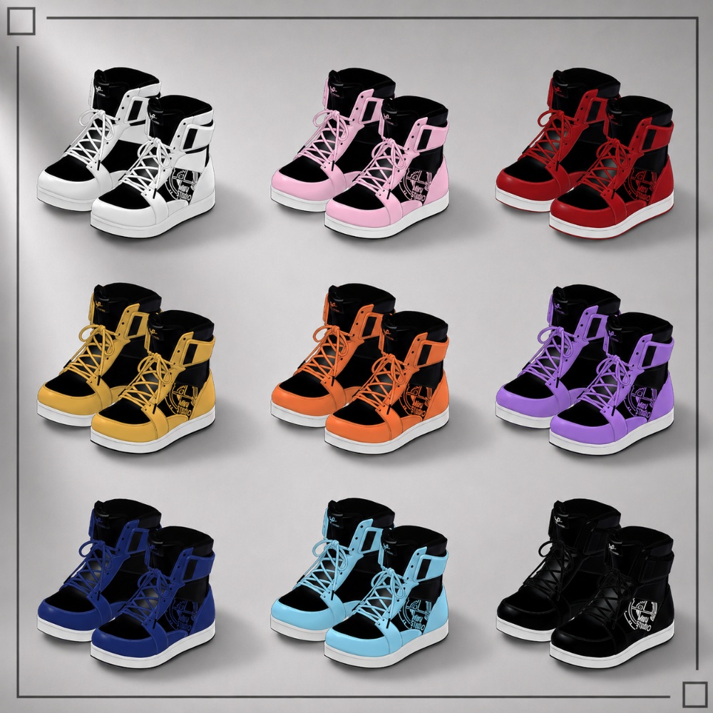 【20アバター対応】High cut Sneakers【VRC衣装】
