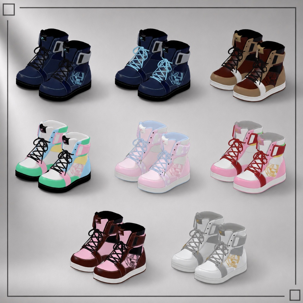 【20アバター対応】High cut Sneakers【VRC衣装】