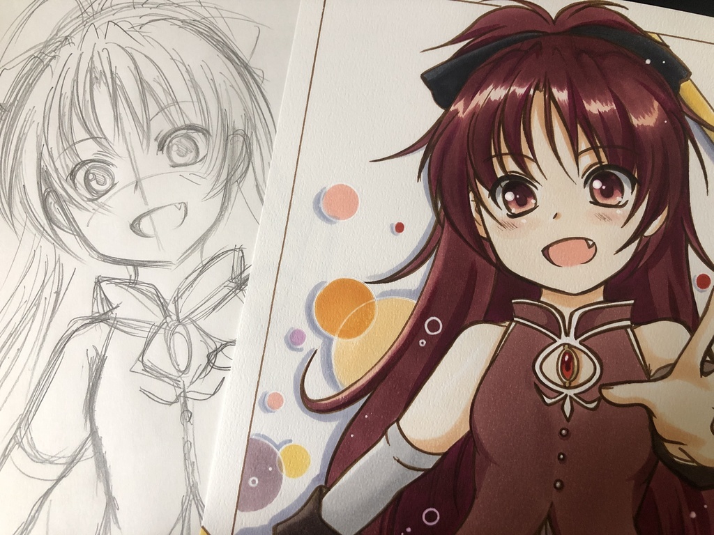 手描き同人イラスト 佐倉杏子 まどか マギカ Natu616店舗 Booth