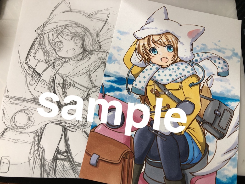 オリジナルイラスト　空中郵便