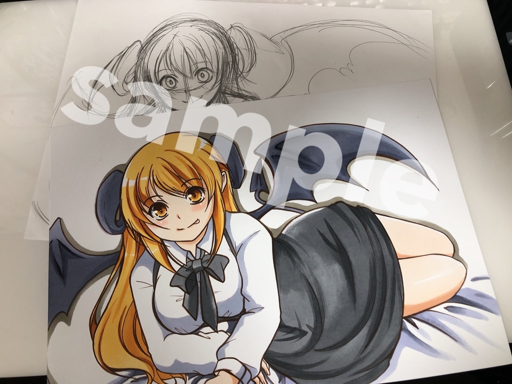 手描きオリジナルイラスト　吸血鬼娘