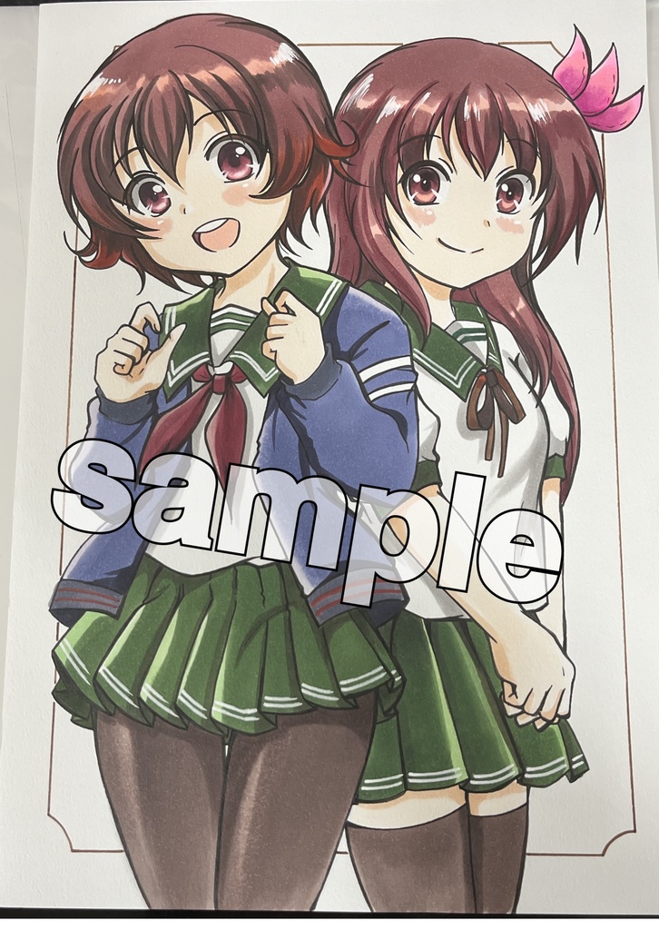 手描き同人イラスト 睦月and如月