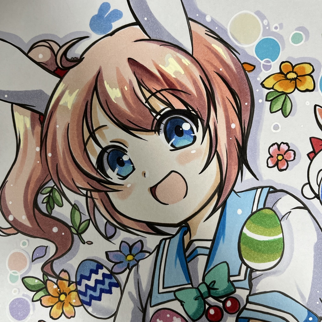 手描き同人イラスト　イースター風天月めぐる
