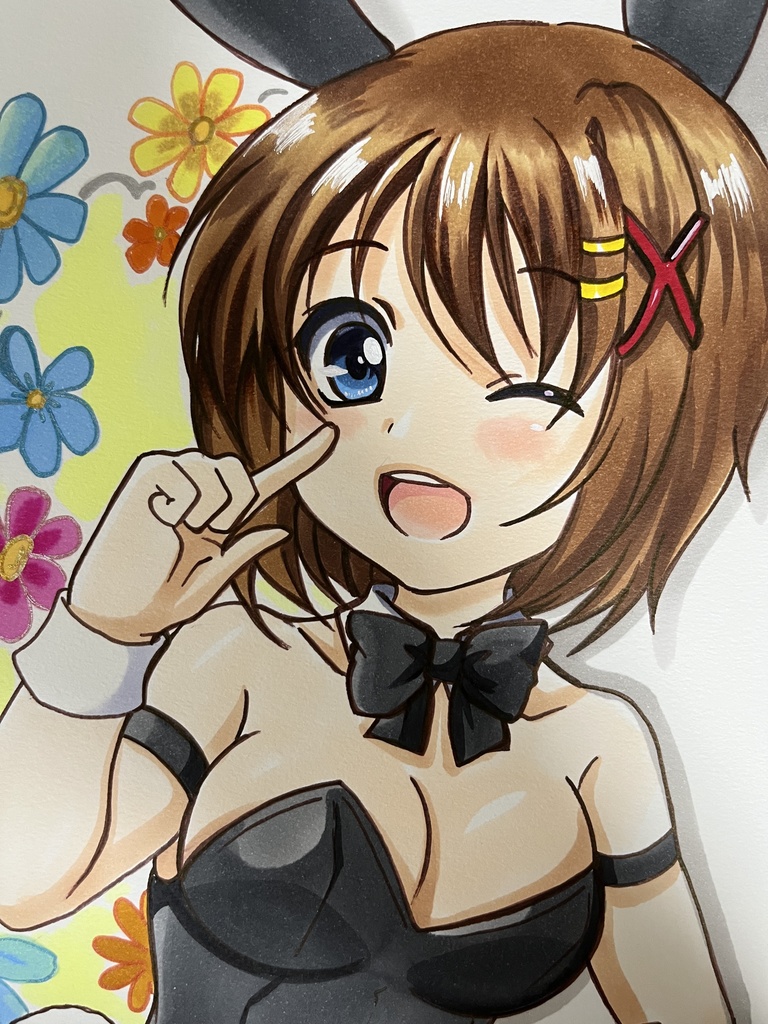 手描き同人イラスト　八神はやて　バニーガール