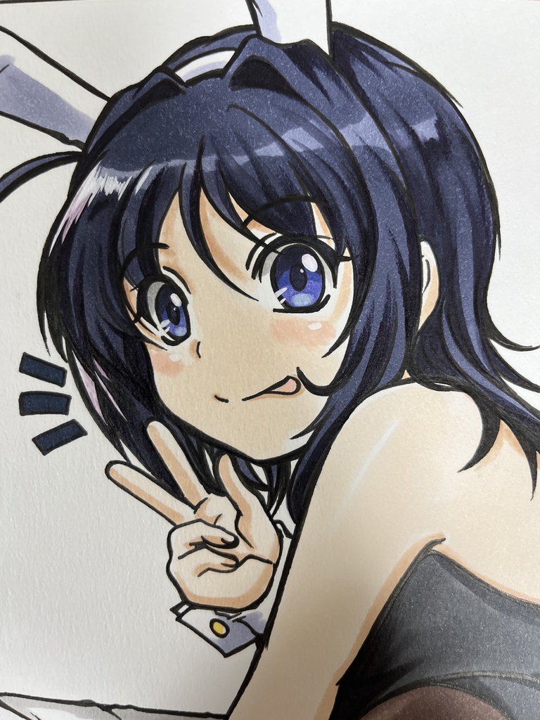 手描きオリジナルイラスト　バニーガール