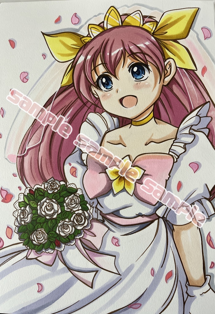 手描き同人イラスト ウェディングピーチ&エンジェルリリィ