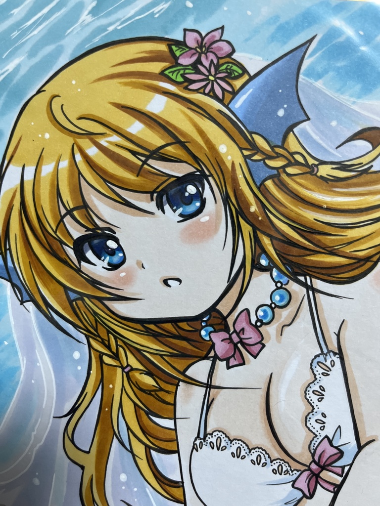 手描きオリジナルイラスト ティータイムマーメイド