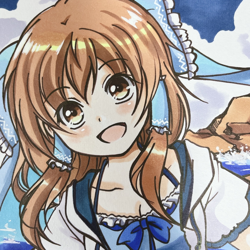 手描き同人イラスト　青博麗霊夢