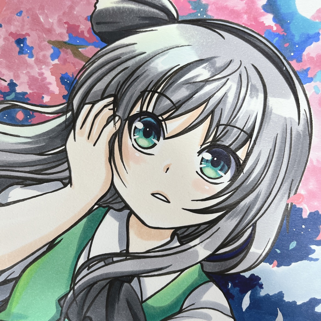 手描き同人イラスト　魂魄妖夢　ロングヘア