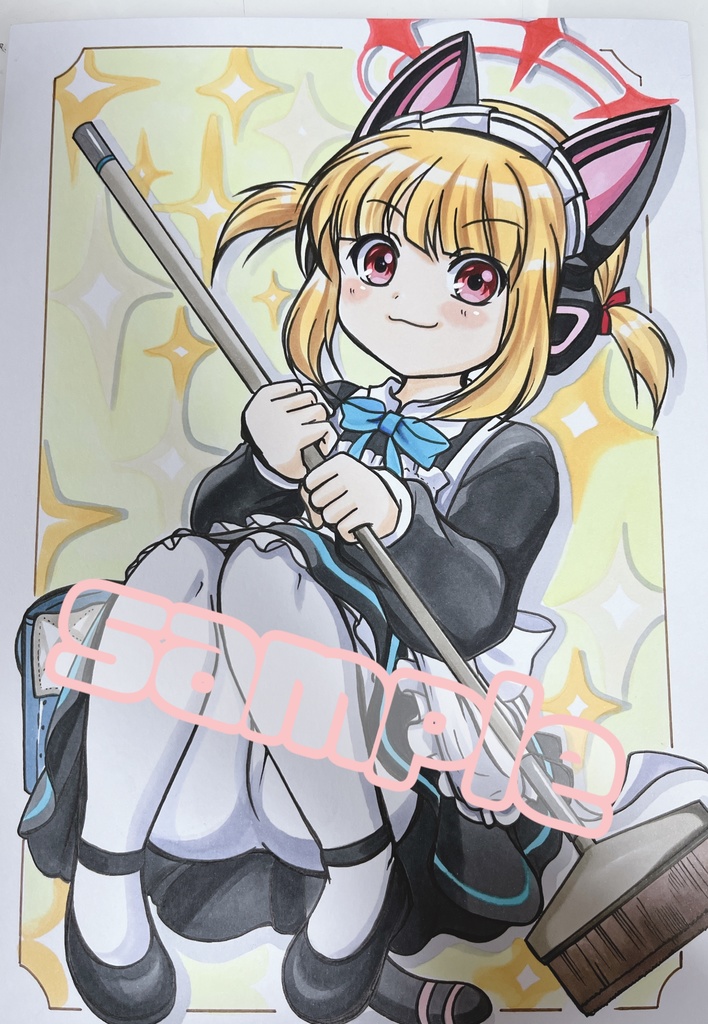 手描き同人イラスト ブルアカ モモイ&ミドリ