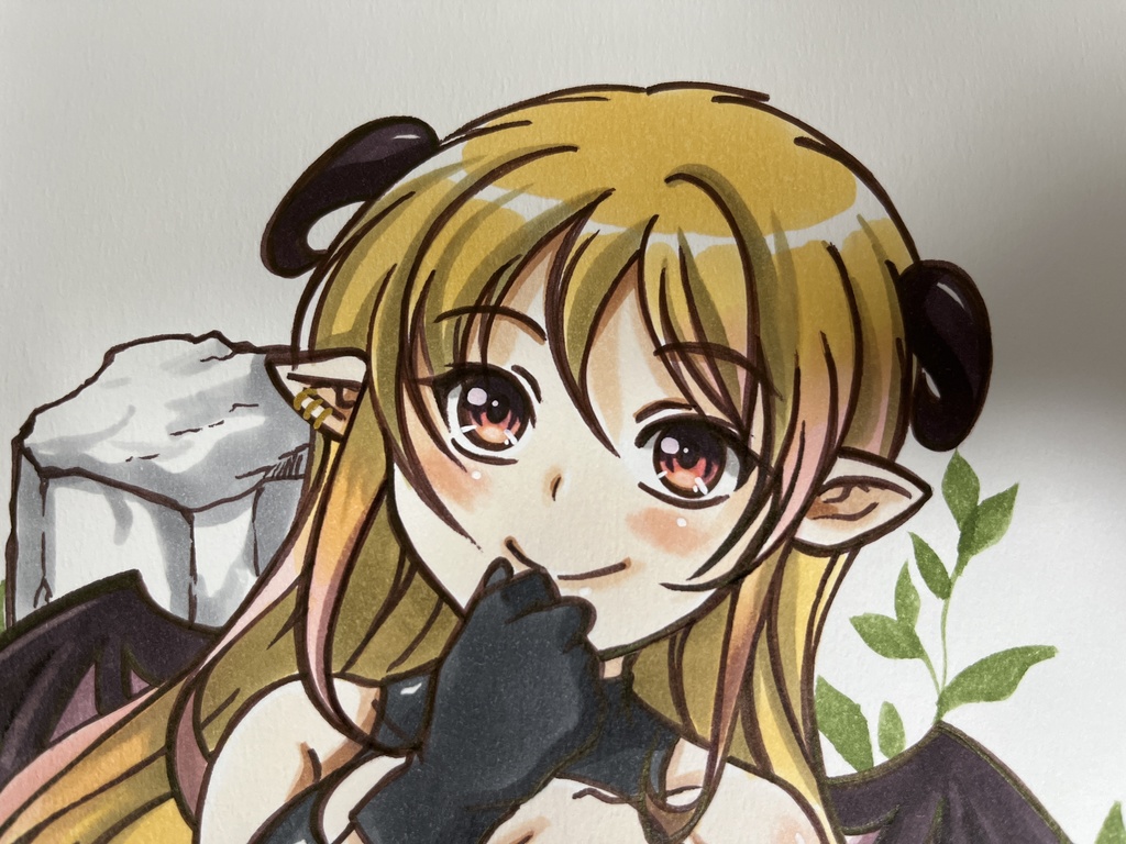 手描きオリジナルイラスト　悪魔娘